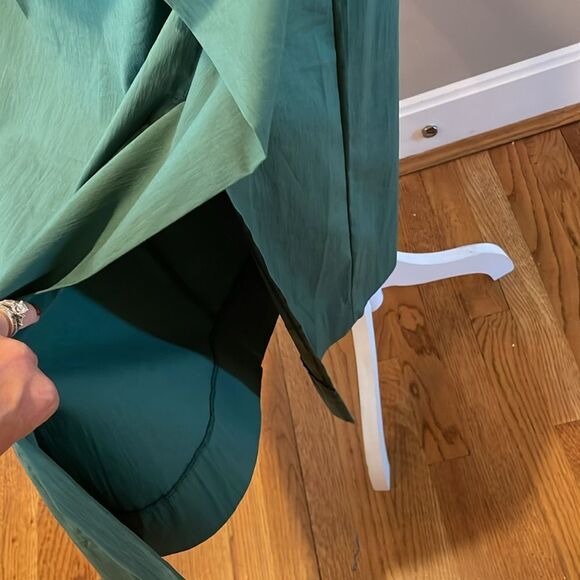 Sugarlips Poplin Scoop Neck Ruffle Sleeve Ruched Midi Dress green - Picture 5 of 9